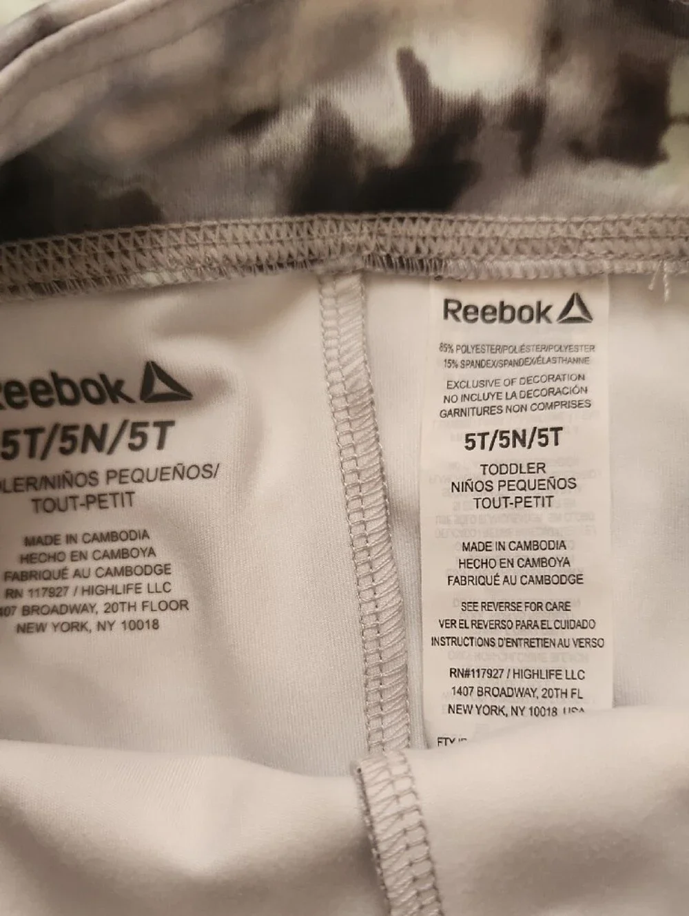 Reebok Girls Mint Logo Tee with Gray-Purple Tie-Dye Shorts